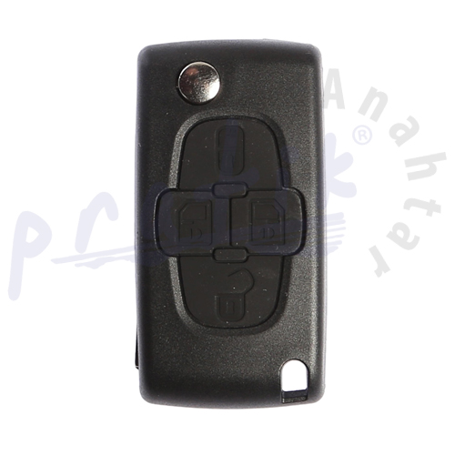 Peugeot 4 Butonlu Anahtar Kabı - Sustalı - Pil Yataklı